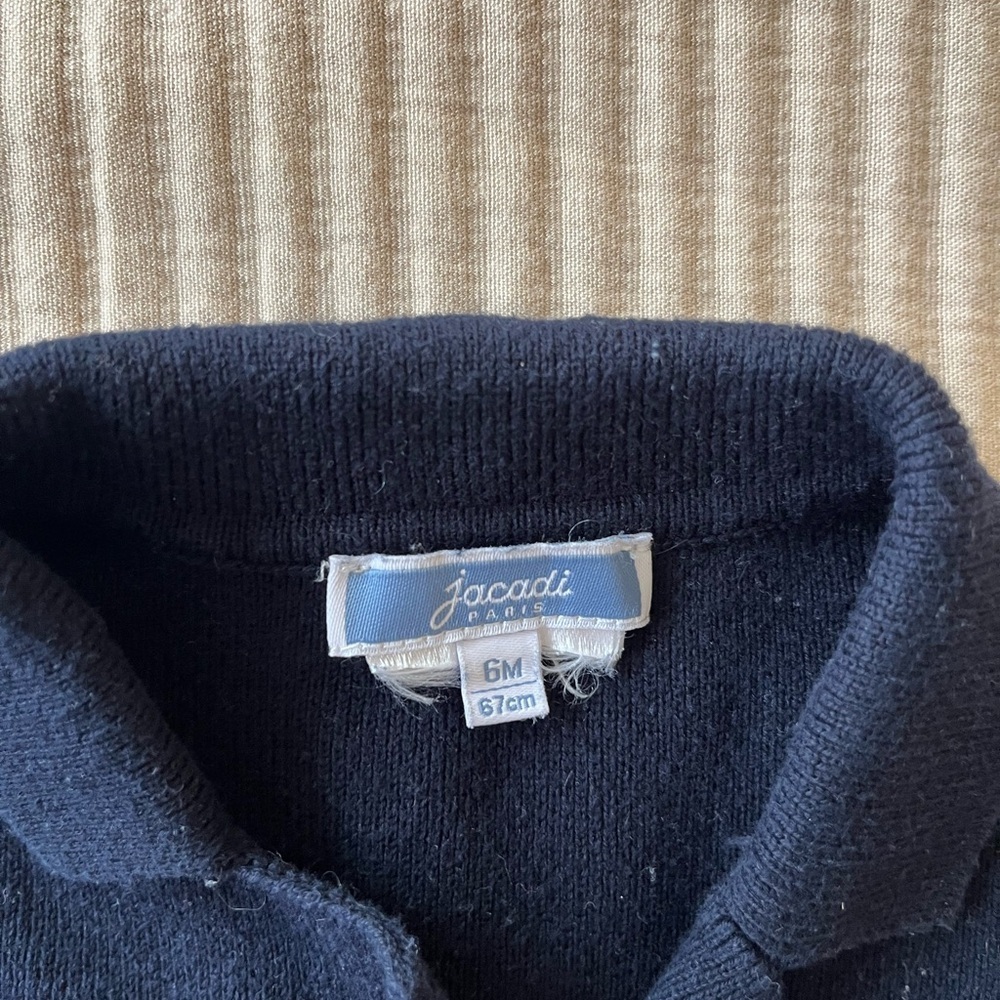 Jacadi navy blue sweater jacket 6 months - Picture 2 of 3